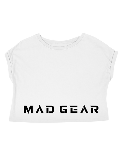 ALPHA CROP TEE WHITE/BLACK - [madgearbrand]