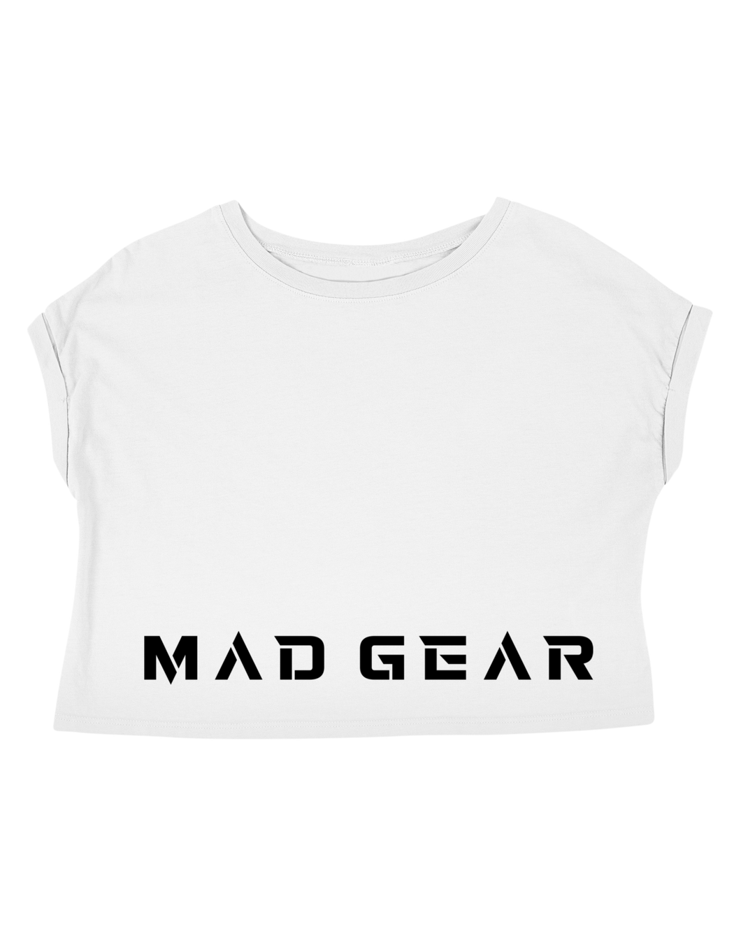 ALPHA CROP TEE WHITE/BLACK - [madgearbrand]