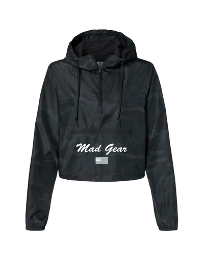 CROP WINDBREAKER BLACK CAMO - [madgearbrand]