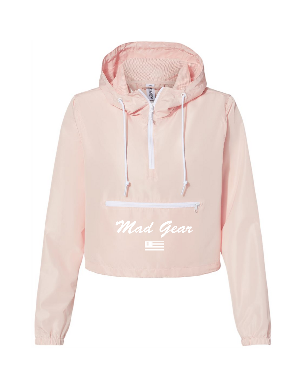 CROP WINDBREAKER LIGHT PINK - [madgearbrand]