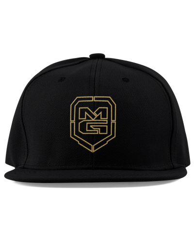 GHOST SHIELD SNAPBACK BLACK/GOLD - [madgearbrand]