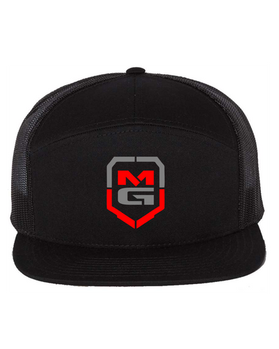 SHIELD 7 PANEL TRUCKER BLACK - [madgearbrand]