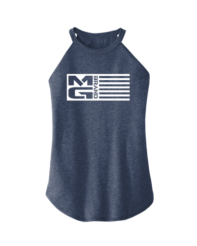 WOMENS MG FLAG ROCKER TANK NAVY - [madgearbrand]