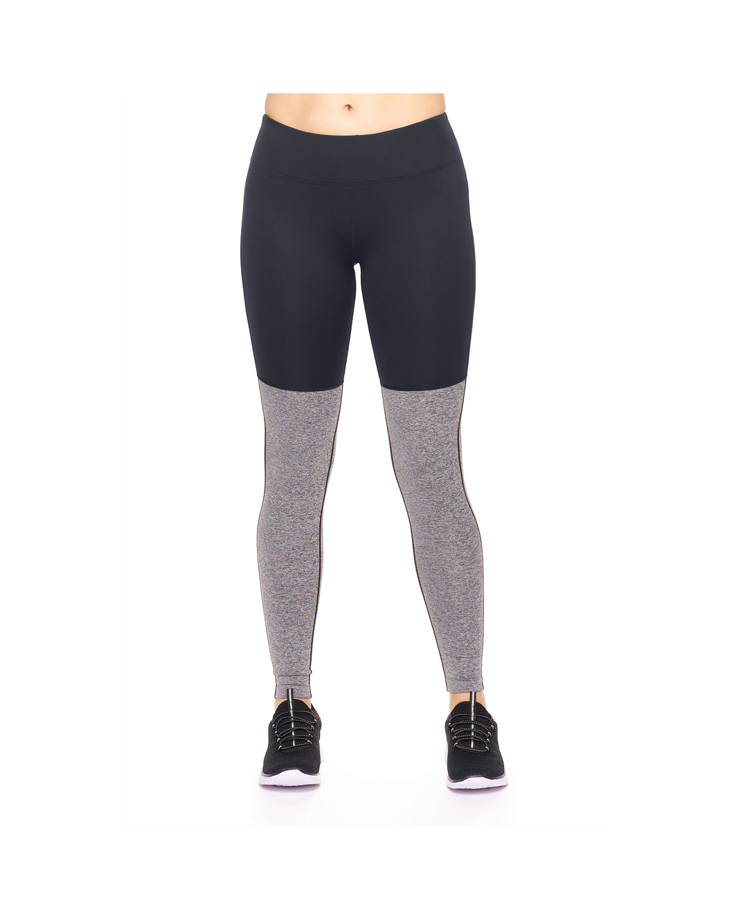 HEATHER BLOCKED LEGGINGS BLACK - [madgearbrand]