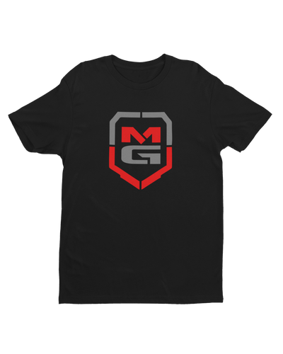 SHIELD T-SHIRT BLACK/SIGNATURE RED - [madgearbrand]