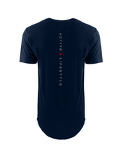 Load image into Gallery viewer, GHOST SHIELD LONG BODY T-SHIRT NAVY - [madgearbrand]
