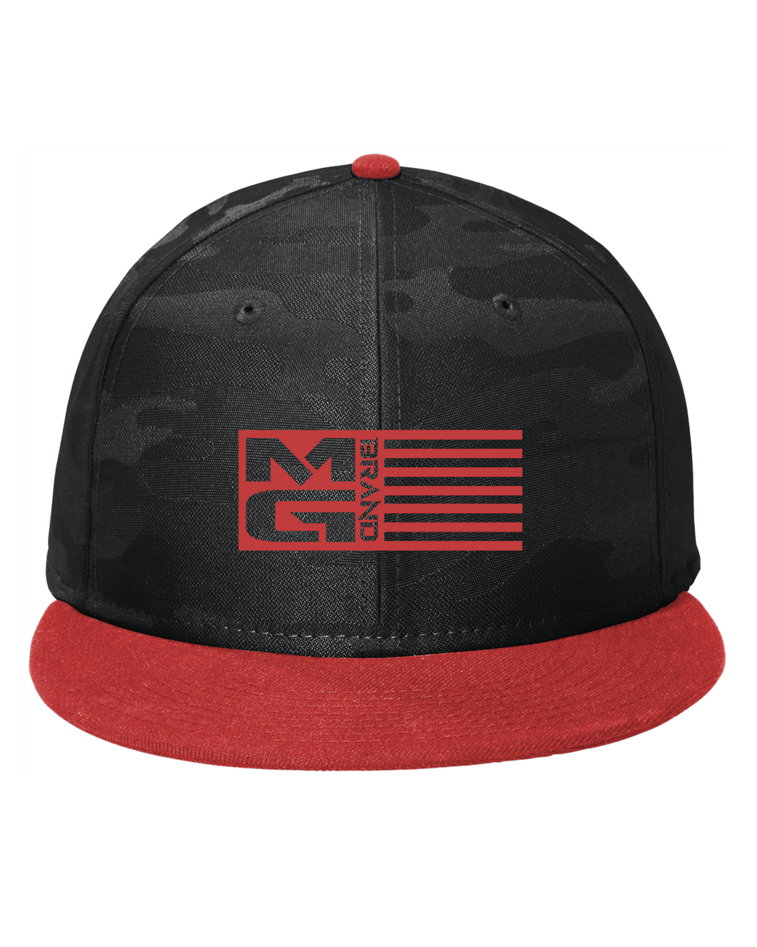 MG FLAG CAMO SNAPBACK BLACK/RED - [madgearbrand]