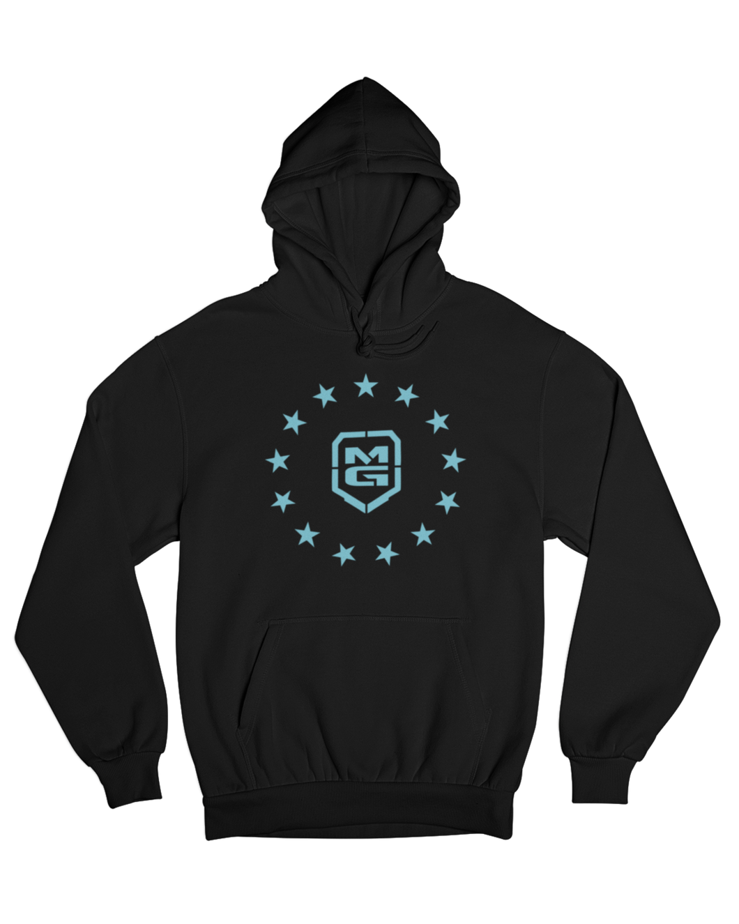 PATRIOT HOODIE BLACK/LIGHT BLUE - [madgearbrand]