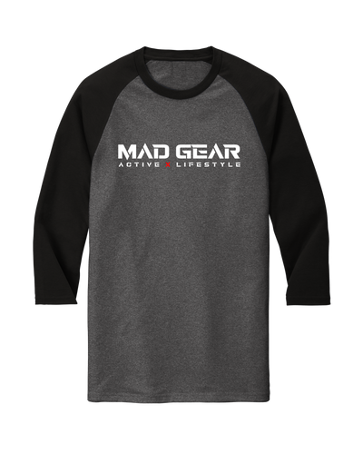 MAD GEAR 3/4 RAGLAN BLACK/CHARCOAL FROST - [madgearbrand]