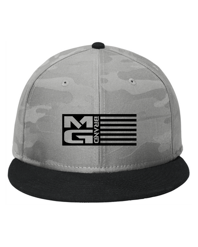 MG FLAG CAMO SNAPBACK GREY - [madgearbrand]