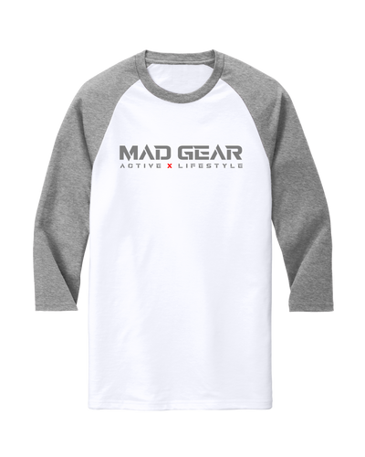 MAD GEAR 3/4 RAGLAN GREY/WHITE FROST - [madgearbrand]