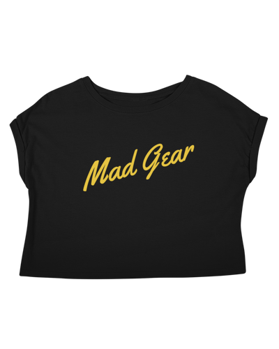 LIFESTYLE CROP TEE BLACK/YELLOW - [madgearbrand]