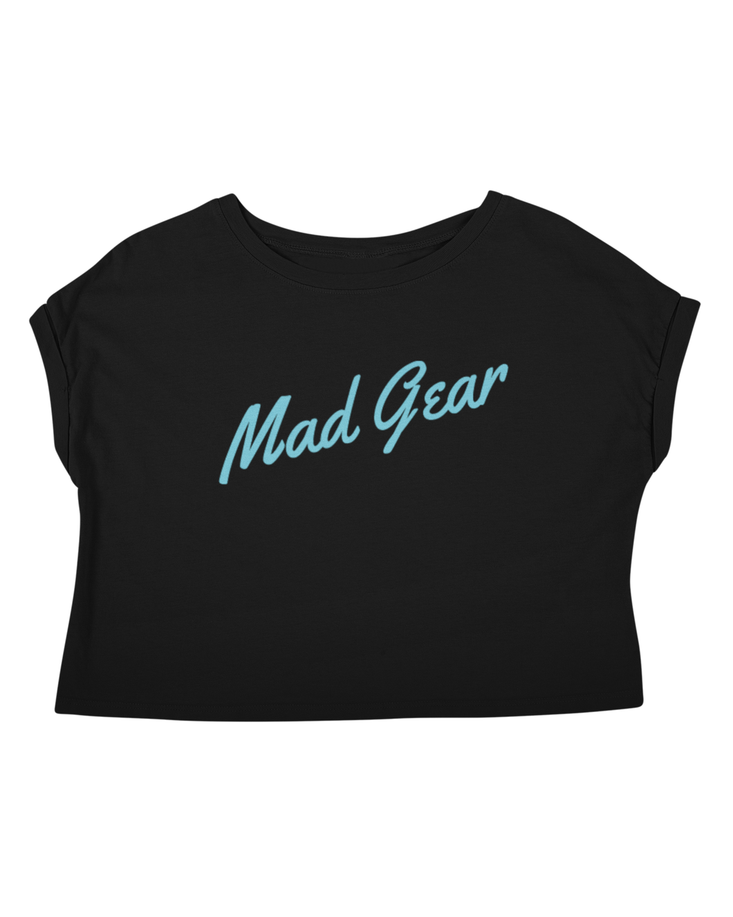 LIFESTYLE CROP TEE BLACK/LIGHT BLUE - [madgearbrand]