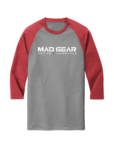 MAD GEAR 3/4 RAGLAN RED/GREY FROST - [madgearbrand]