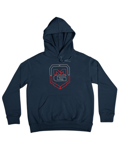 GHOST SHIELD HOODIE NAVY/RED - [madgearbrand]